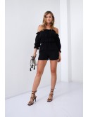 Damen-Sommerset aus Bluse und Shorts schwarz 12280 – Online-Shop – Boutique